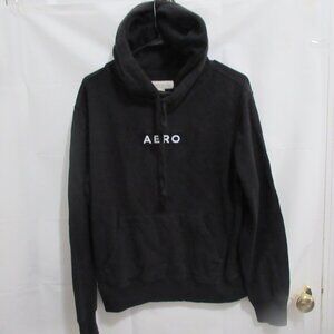 Share Aeropostale Black Hoodie Pullover Logo Comfort Kangaroo Pocket Mens Small